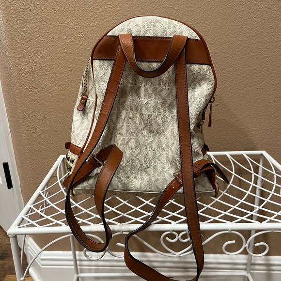 Michael Kors Cream and Gold Backpack